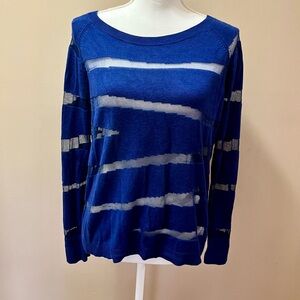 Express Royal Blue Sheer Panel Sweater Size Medium
